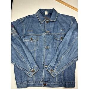 Vintage Ruff Hewn Olympic 1996 Button Down Jean Jacket Size M